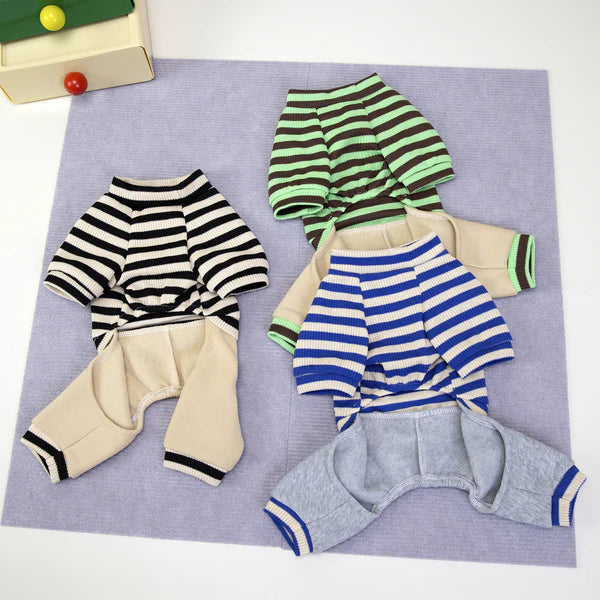 Pet Dog Hoodie With Twenty Five Stripes Casual Style Set