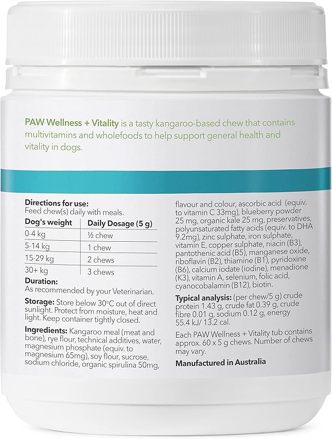 PAW Wellness and Vitality Chews